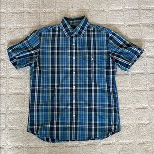 Banana Republic Navy and Green Plaid Shirt